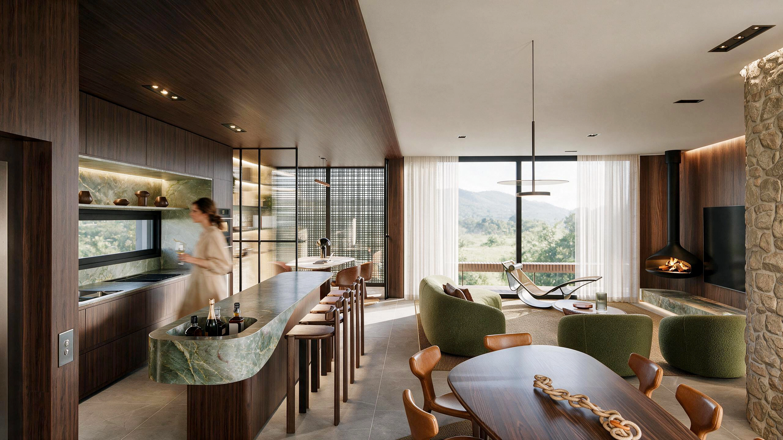 Living Integrado com Luz Natural — Casa Pinha